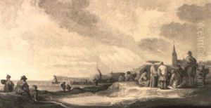 Blick Auf Scheveningen Mit Fischverkaufern