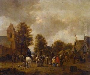 A Horse Fair In A Village Square
