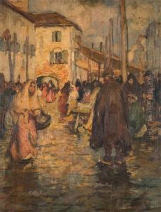 Rainy Day At Market by Augustus Koopman