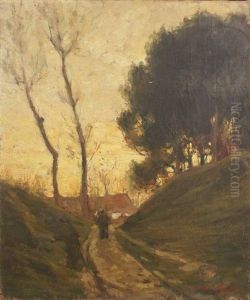 Figure On A Road At Dusk by Augustus Koopman