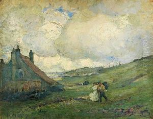 Paysage, Maisons En Bord De Mer by Augustus Koopman