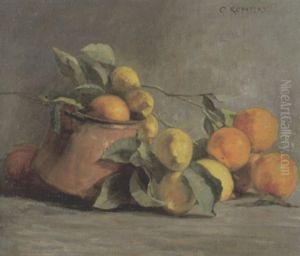 Stilleben Mit Orangen Und Zitronen by Olga Kopetzky