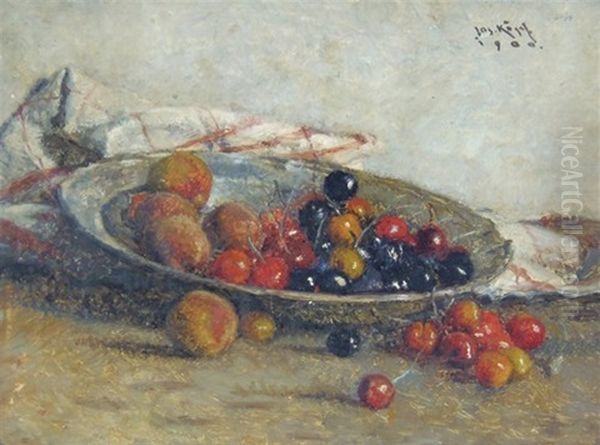 Still Life Of Cherries And Peaches - view 1