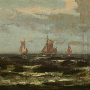 Marine With Sailing Boats Along The Coast Of Sylt by Karl Koppel