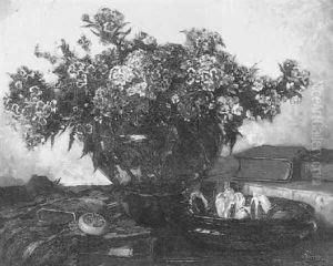 Bartnelken Und Seerosen by Cornelis Koppenol