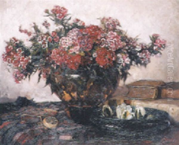 Stilleben Mit Blumenstraus Und Blumenschale - view 1