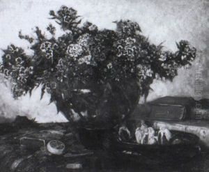 Stilleben Mit Nelken Und Seerosen by Cornelis Koppenol
