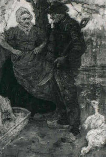 A Farmer's Couple In A Yard - view 1