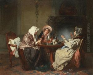 Interior Scene With Three Ladies Drinking Interior Scene With Three Ladies Drinking