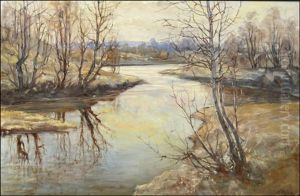 Spring Landscape by Aleksei Mikhailovich Korin