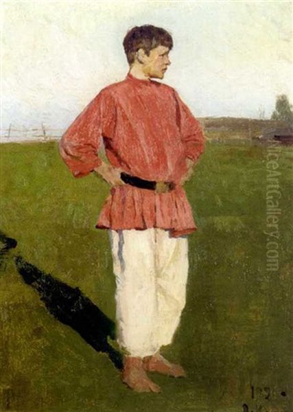 Young Boy In Red Shirt - view 1