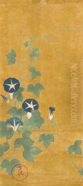 Poppy, Bellflowers, And Morning Glories - view 1