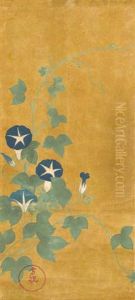 Poppy, Bellflowers, And Morning Glories by Ogata Korin