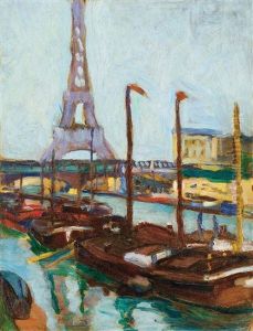 Ships On The Seine by Erwin Kormendi-Frim