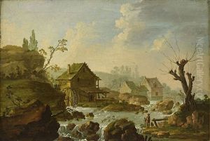 Landskap Med Vattenkvarnar by Johan Philip Korn