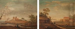 Landscape With A Country Mansion (pair)