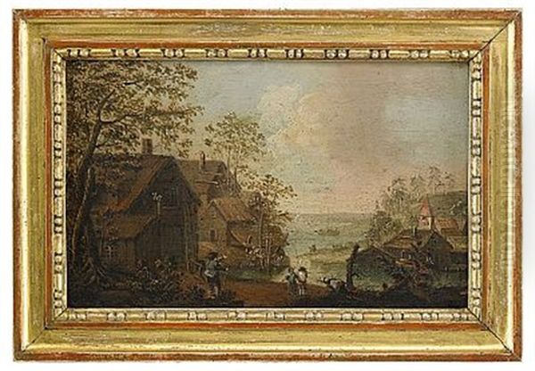 Kustlandskap Med Bebyggelse Och Figurer - view 1