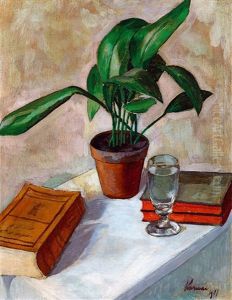 Still-life With Books, 1911 by Jozsef Kornai