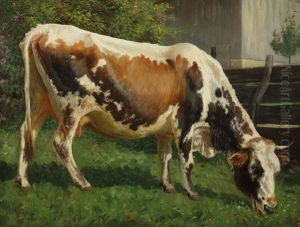 Weidende Kuh by Julius Kornbeck