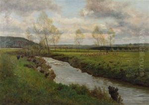Schafherde An Der Aich Mit Zizishausen Und Dem Zizishauser Bergle Im Hintergrund Links