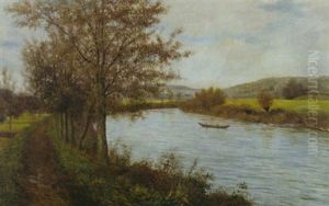 Fluslandschaft Im Herbst (am Neckar?) by Julius Kornbeck