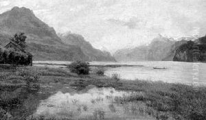 Gebirgsee Im Morgensonnenlicht