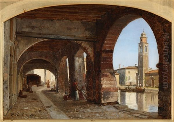 View From An Arcade In Lazise Near Lake Garda - view 1
