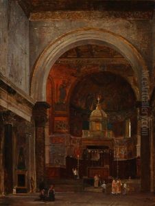 Italian Church Interior by Peter Kornbeck