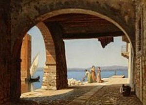 View From The Streets Of Lazise Near Lake Garda by Peter Kornbeck