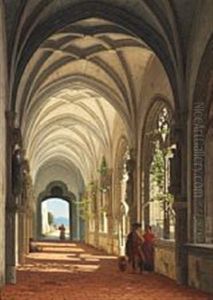 A Young Couple In An Archway In Italy