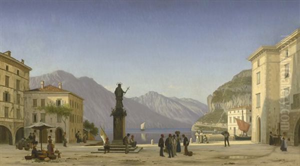 Idyllischer Morgen Piazza Catena In Riva Am Lag - view 1