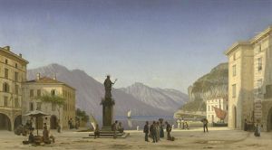Idyllischer Morgen Piazza Catena In Riva Am Lag by Peter Kornbeck