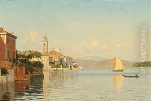 Scenery From Salo On The Banks Of Lake Garda by Peter Kornbeck