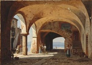 Scene From Lazise Near Lake Garda by Peter Kornbeck