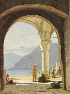 Folkeliv I Connobio Ved Lago Maggiore