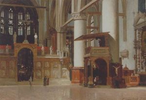 Parti I Kirken S. Maria Ai Frari I Venedig by Peter Kornbeck