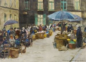 Place Des Tanneurs, Brugge (fischmarkt In Brugge) by Edmund Koerner