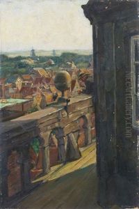 Uber Der Stadt (blick Uber Meisen) by Edmund Koerner