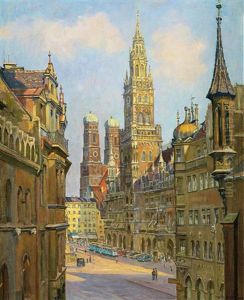 Der Marienplatz In Munchen Am Morgen