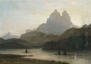 Morgenstimmung Am Misurinasee Mit Den Drei Zinnen Im Hintergrund by Ernst Koerner