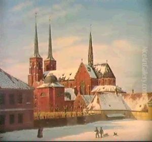Ved Roskilde Domrike, Vinterdag by Jacob Kornerup