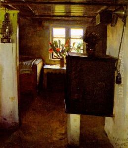 A Sunlit Interior by Valdemar Kornerup
