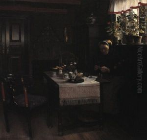 Daglig Syssel I En Gammeldags Bondestue by Valdemar Kornerup