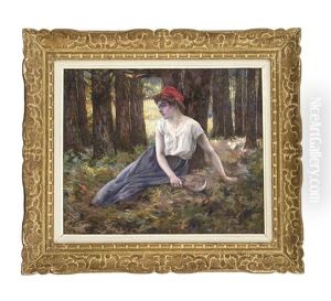 Madchen Mit Rotem Tuch Im Haar by Michel Korochansky