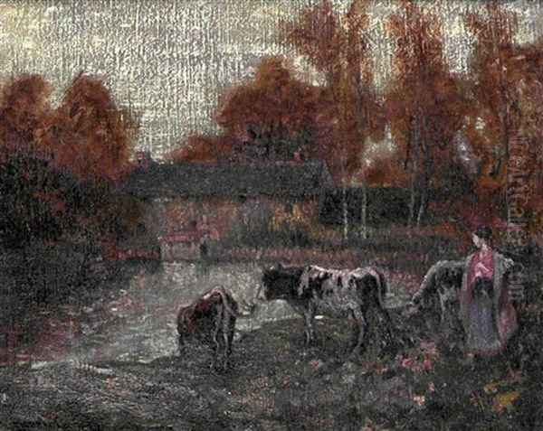 Jeune Femme Dans Un Paysage - view 1