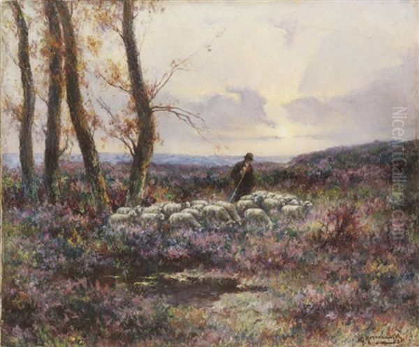 Shepherd In A Field - view 1