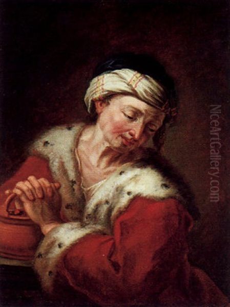 Mann Mit Einem Kohlenbecken, Allegorie Des Winters - view 1