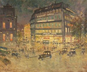Paris, Place De L"opera With The Opera Garnier On The Left by Alexei Konstantinovich Korovin