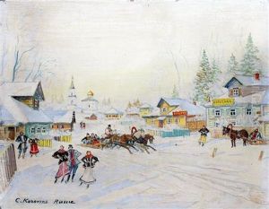 Fest In The Village by Konstantin Alexeievitch Korovin