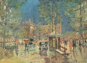 Paris Night Scene by Konstantin Alexeievitch Korovin
